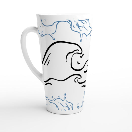 Ocean Wave Latte Mug Design By HadiArts