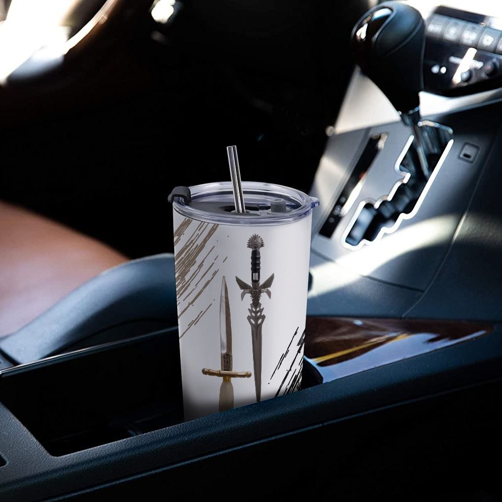 Dual Blades Travel Coffee Mugs Design by HadiArts